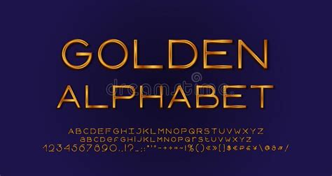 Gold Plated Digital Alphabet Clipart Numbers And Punctuation Marks For