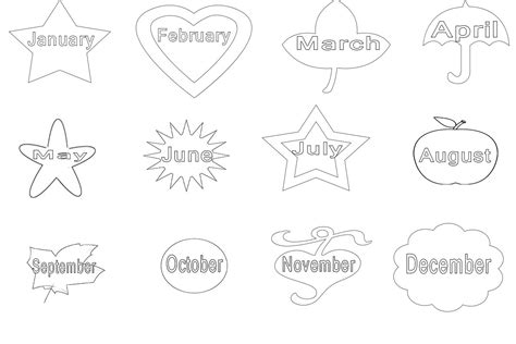 Free Printable 12 Months Of The Year Coloring Pages