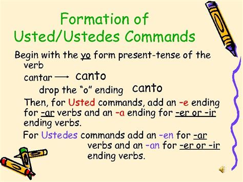 Formal Usted Ustedes Commands English Connection In English