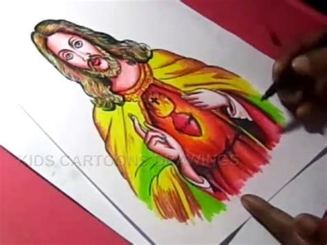 How to draw jesus christ easy and step by step. How to Draw Lord Jesus Christ Drawing for kids Step By ...