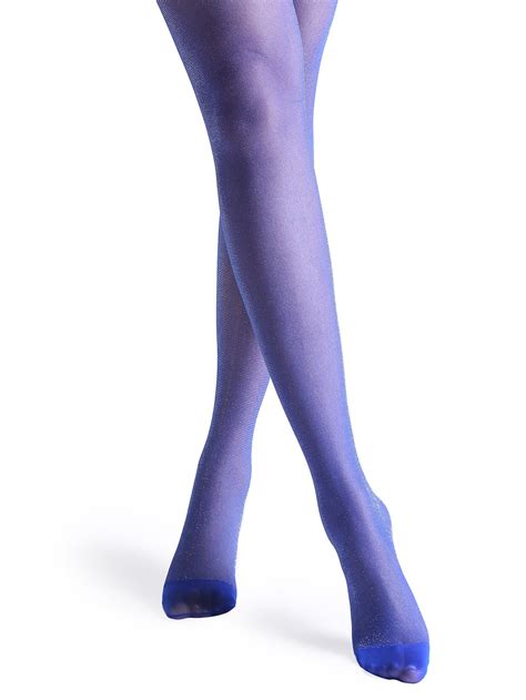 Royal Blue Glitter Lurex Pantyhose Stockings Sheinsheinside