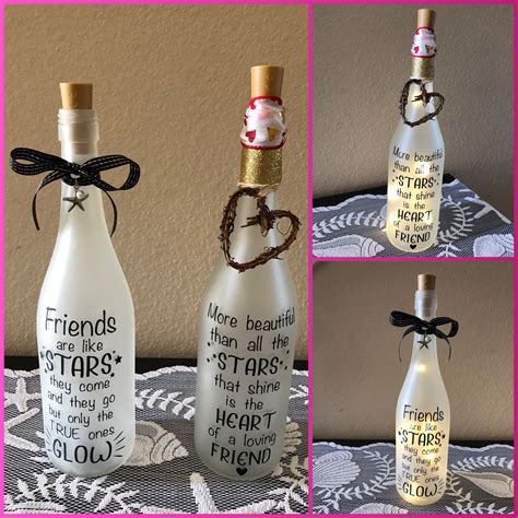 Lighted Wine Bottles “friends” Lighted Wine Bottles Wine Bottle Diy
