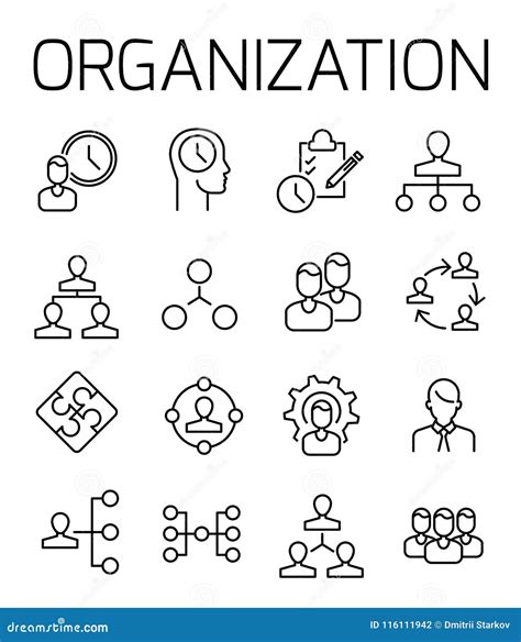 Organization Related Vector Icon Set Stock Vector Illustration Of