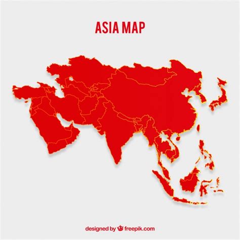 Kaart van azië in vlakke stijl | Gratis Vector