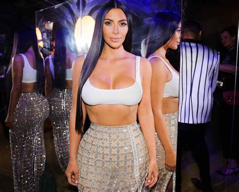 kim kardashian crop top and sexy sheer skirt to balmain opening