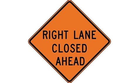 Right Lane Closed Ahead Construction Sign Ksign 383 Kirbybuilt Products