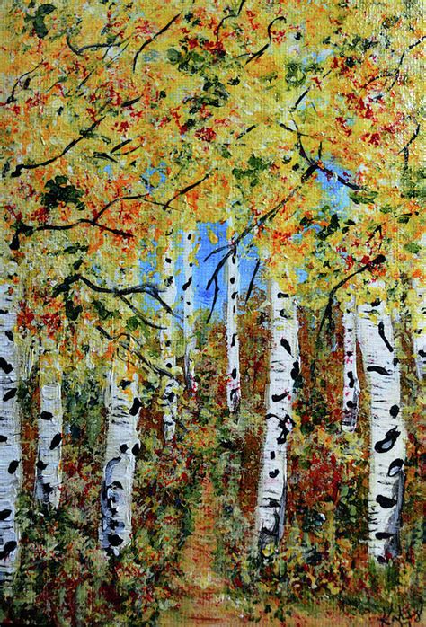 Birch Tree Forest Impressionism Painting Painting By Kathy Symonds