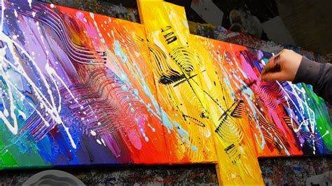 How To Make An Amazing Abstract Painting With Very Bright Colors