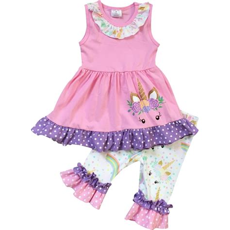 Blunight Collection Infant Girls 2 Pieces Pant Set Unicorn Dress