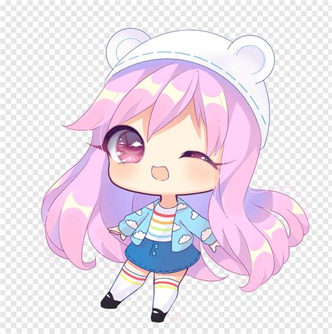 Kawaii Cute Anime Girl With Purple Hair