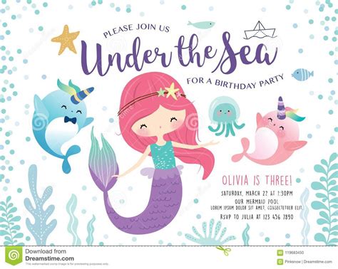 A sister is a friend for life! Kids Under The Sea Birthday Party Invitation Card Stock ...