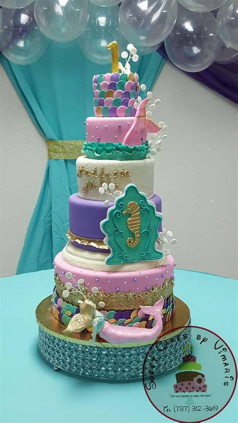 Mermaid First Birthday Cake Decoracion Tarta Pasteles Deliciosos Tortas