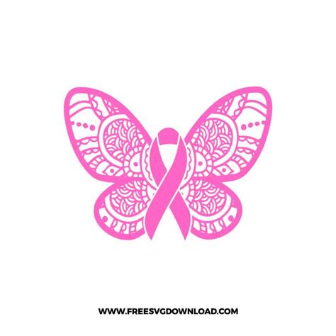 Breast Cancer Butterfly SVG & PNG free cut files | Free SVG Download