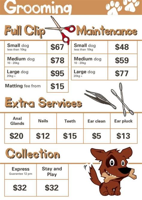 Online dog products at petstop. Price List Grooming -550×777 Paddington Pups Order an oil ...