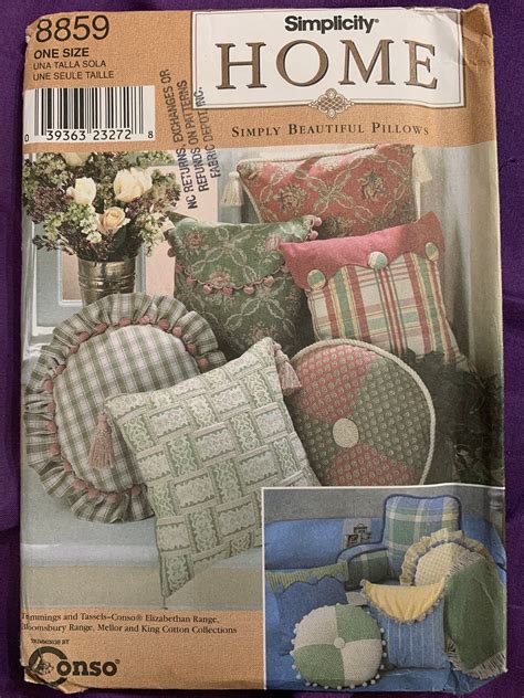 Simplicity Home Pillows Sewing Pattern 8859 Simply Beautiful Etsy In