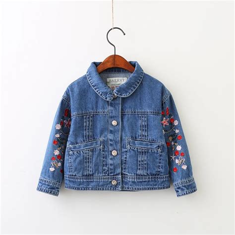Children Fashion Embroidery Clothing Spring Autumn Turn Down Kids Baby