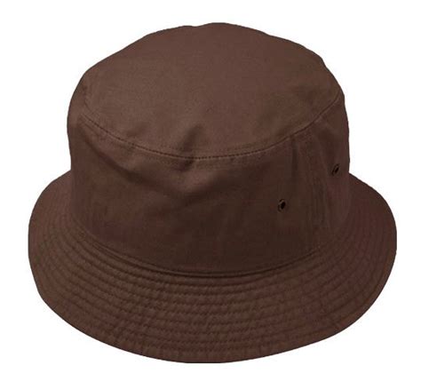 12 Units Of Plain Cotton Bucket Hats In Brown Bucket Hats At