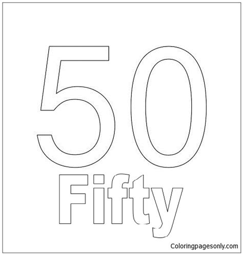 Number Fifty Coloring Pages Numbers Coloring Pages Coloring Pages