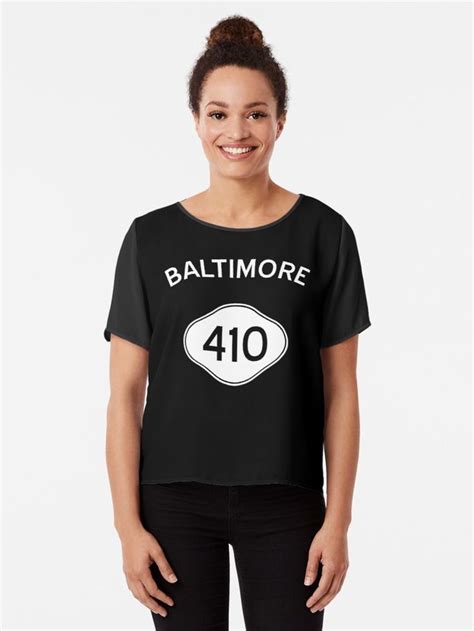 Baltimore 410 Maryland Vintage Area Code Chiffon Top By Best Tees New