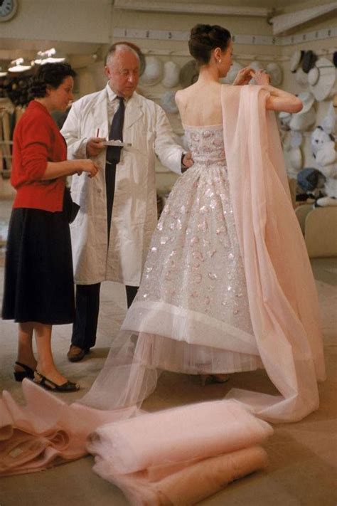 Christian Dior At Work In February Of 1957 Christian Dior 1950s