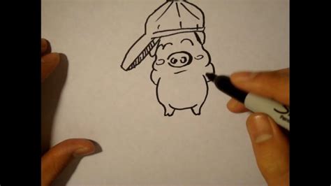 How To Draw A Cartoon Pig Easy Step By Step Drawingcute Youtube