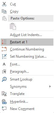 How To Create A List With Restarting And Continuing Numbering