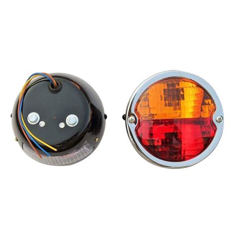 Bajato 2 X Round Vintage Tractor Rear Tail Lamp Light 12v With Licence