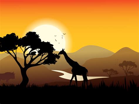 Affiche De Paysage Africain 459058 Art Vectoriel Chez Vecteezy