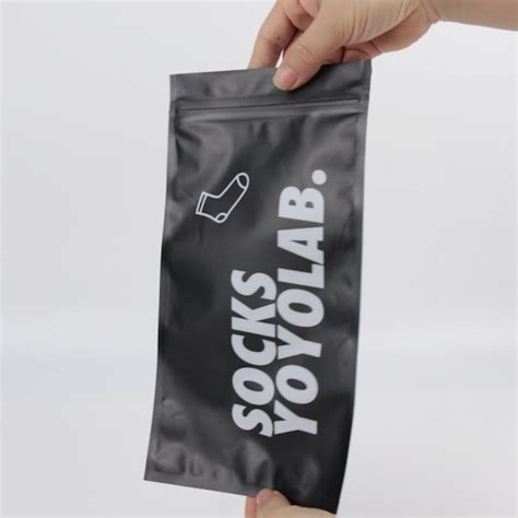 Custom Printed Ziplock Bags Fashion Accessories Socks Self Seal Resealable Pouch Matte Black