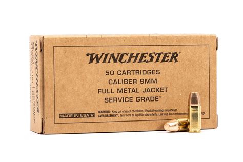 Winchester 9mm Luger 115 Gr Fmj Service Grade 50box Sportsmans