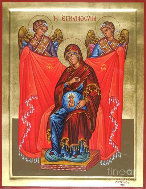 Virgin Mary In Pregnancy Painting By Theodoros Patrinos