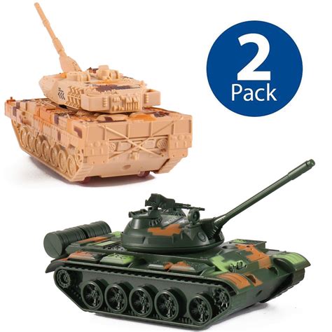 T 55 Diecast Metal Military Pullback Model Battle Tanks With Lights And