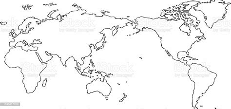 Freehand World Map Sketch On White Background Stock Illustration