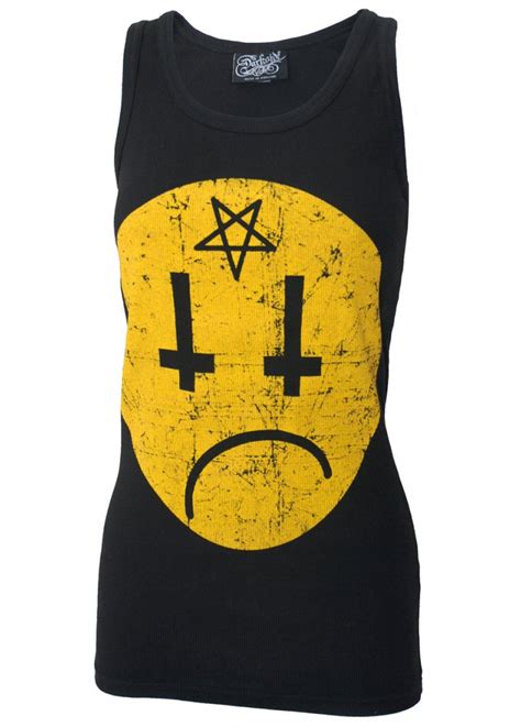 Darkside Clothing Satanic Smiley Beater Vest Attitude Clothing