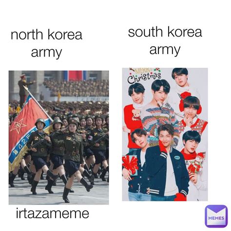 North Korea Army South Korea Army Irtazameme Ilovebts Memes