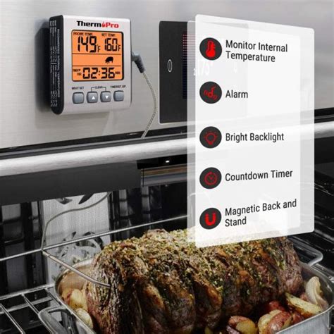 Thermopro Tp 16s Digital Meat Thermometer With Cooking Timer And