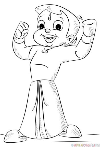 How To Draw Chhota Bheem Step By Step Drawing Tutorials For Kids And