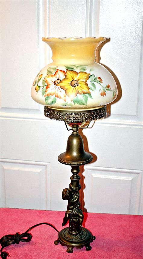 antique solid brass cherub hurricane lamp very by queenieseclectic 95 00 hurricane lamps