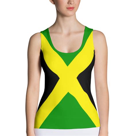 jamaica flag women s fitted tank top properttees