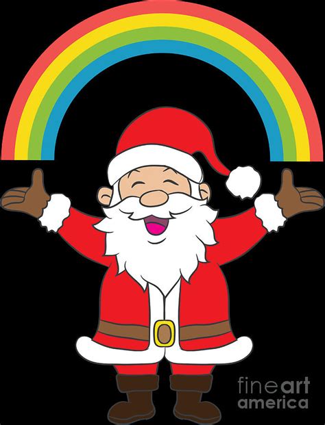 Lgbt Santa Rainbow Gay Lgbtq Christmas Xmas T Digital Art By Haselshirt