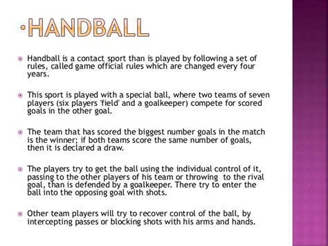 1) the england handball is the governing body of handball in england and shall be the final arbiter in any question that might arise through the administration of these rules and regulations. Handball