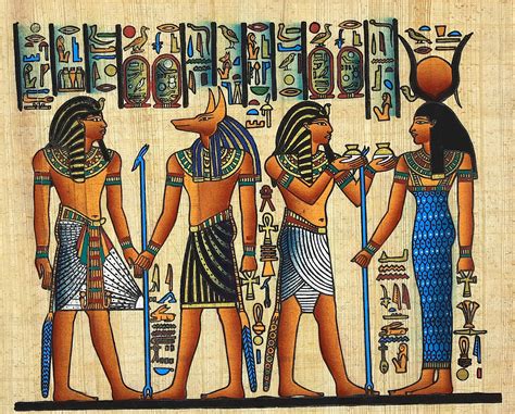 Pintura De Arte Papyrus Egipcio Vintage Dioses Del Antiguo Etsy Free
