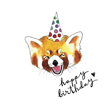 Red Panda Birthday Card Etsy Uk