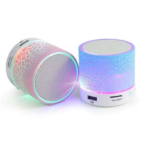 Led Portable Mini Bluetooth Speakers Wireless Hands Free Speaker With Tf Usb Fm Microphone