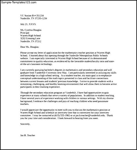 Sample cover letter for a teacher. High School Teacher Cover Letter Example PDF Template Free ...