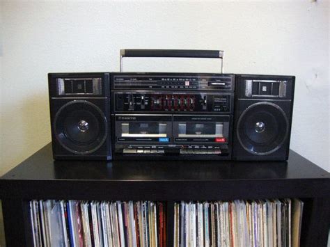 Vintage 80s Sanyo Cassette Player Boom Box Bedroom Stereo Dual Etsy