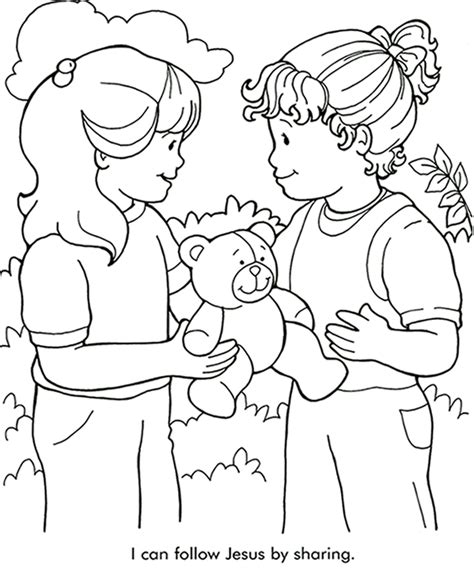 Sharing With Others Coloring Page Sermons4kids Coloring Home