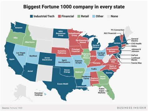 The Biggest Company In Almost Every Us State Map Business Insider
