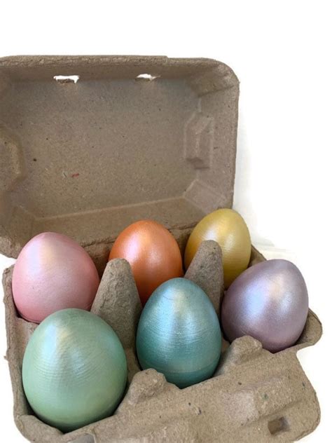 Hollow Wooden Eggs Wood Easter Eggs Spring Decor Fillable Etsy