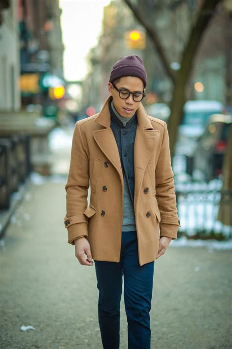 Men's slim fit wool blend overcoat jacket, camel, 50l. Pin on Men's Style